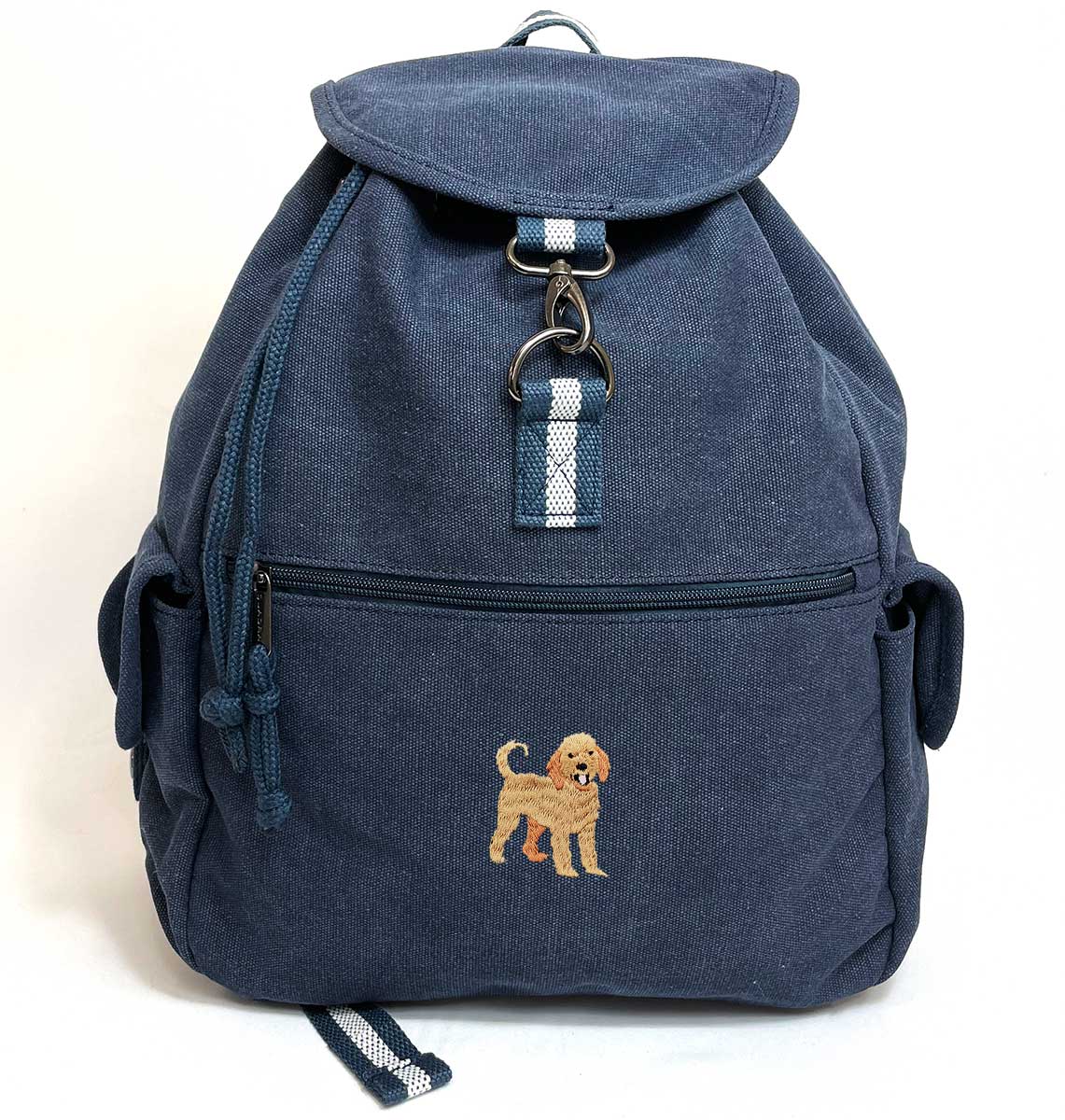Labradoodle Vintage Canvas Backpack - Blue Panda
