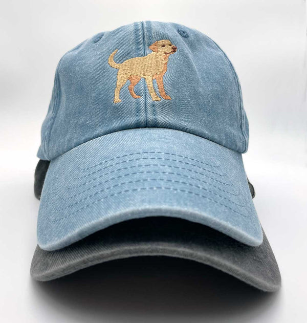 Labrador Baseball Cap - Labrador Hat - Embroidered Labrador - Blue Panda