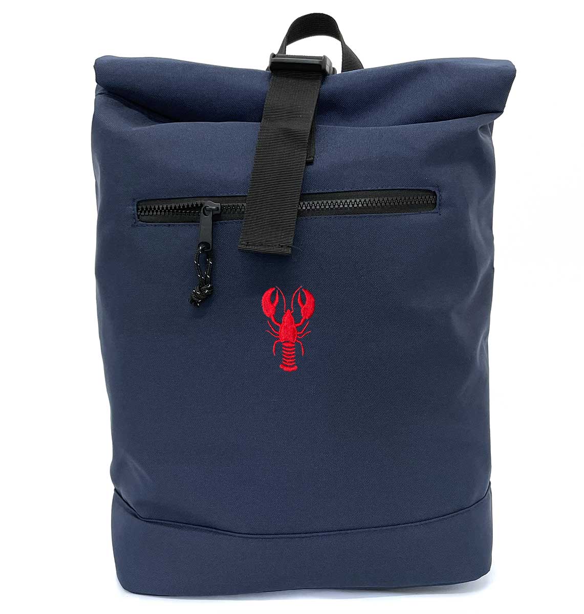 Lobster Beach Roll-top Recycled Backpack - Blue Panda