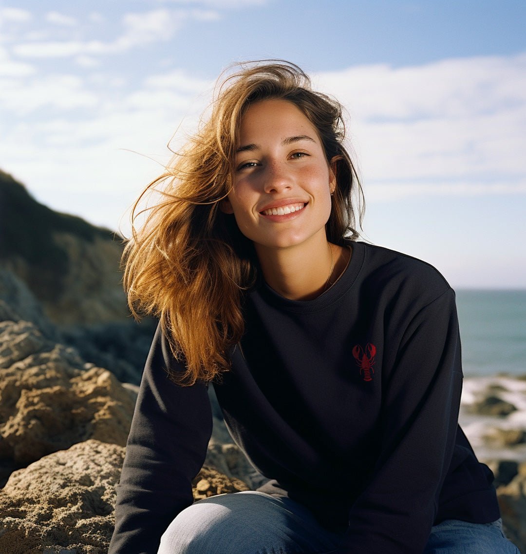 Lobster Womens Sweatshirt - Blue Panda