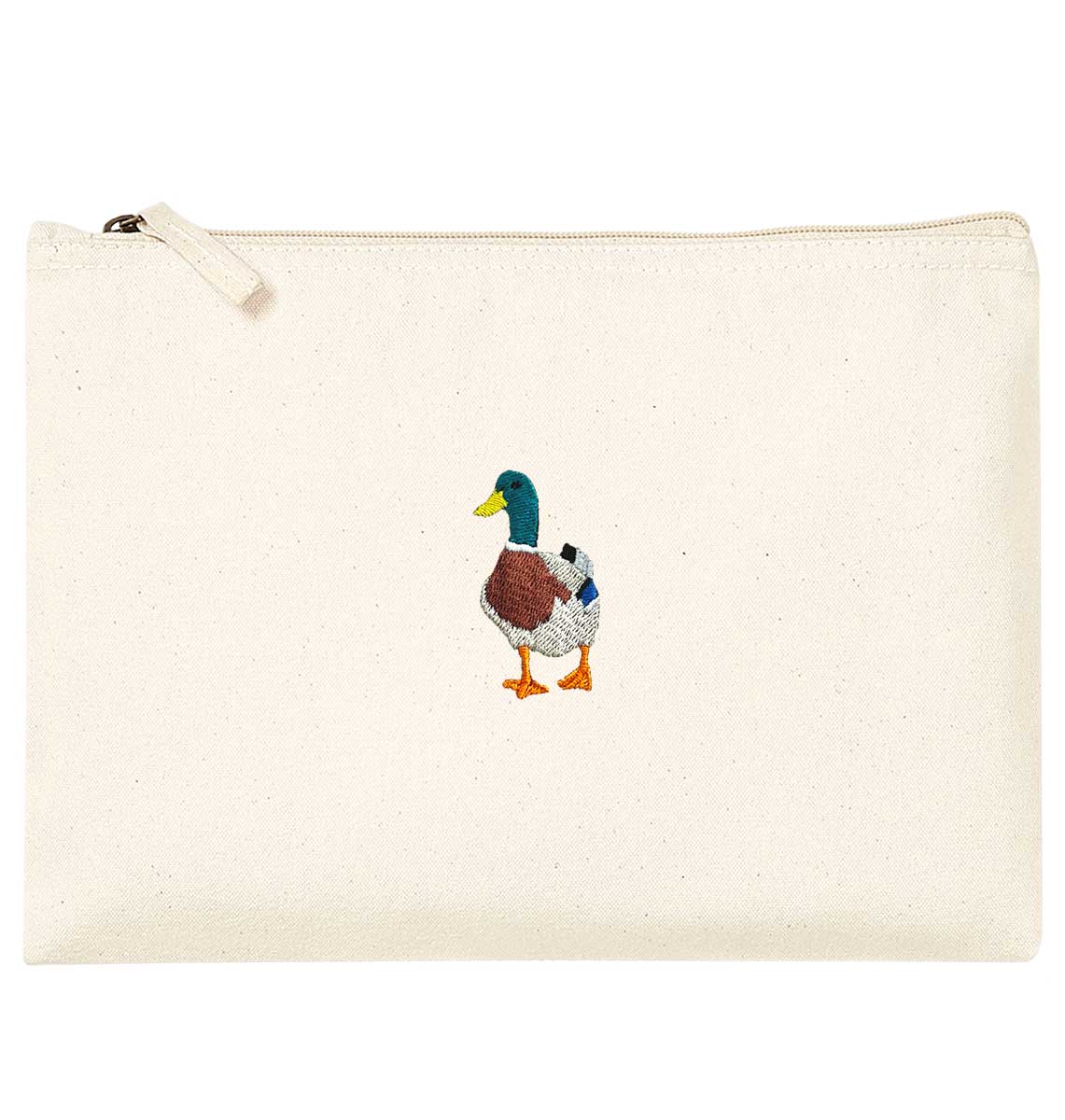 Mallard Duck Organic Accessory Pouch - Blue Panda