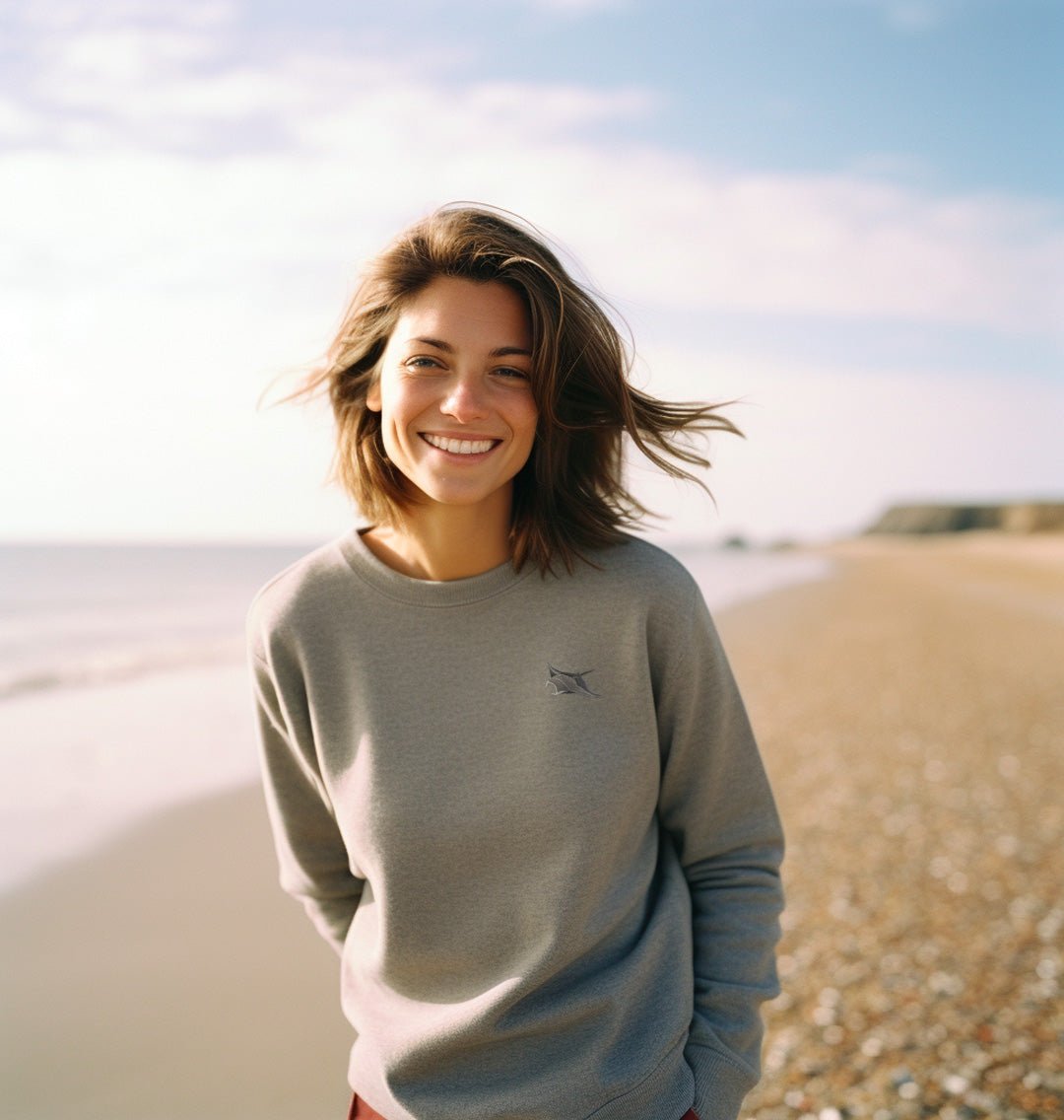 Manta Ray Womens Sweatshirt - Blue Panda