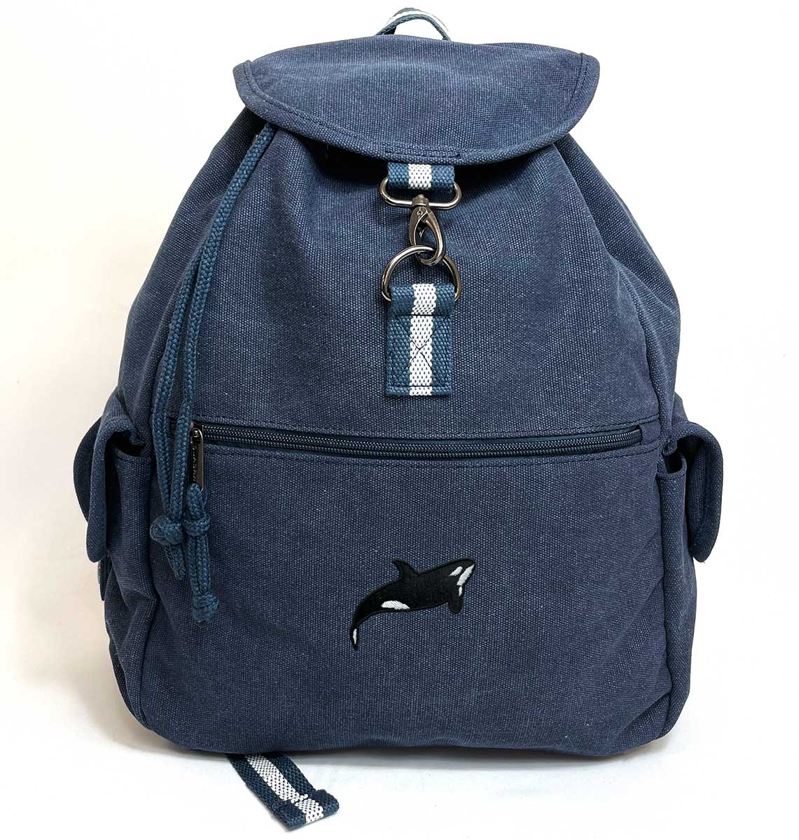 Orca Vintage Canvas Backpack - Blue Panda