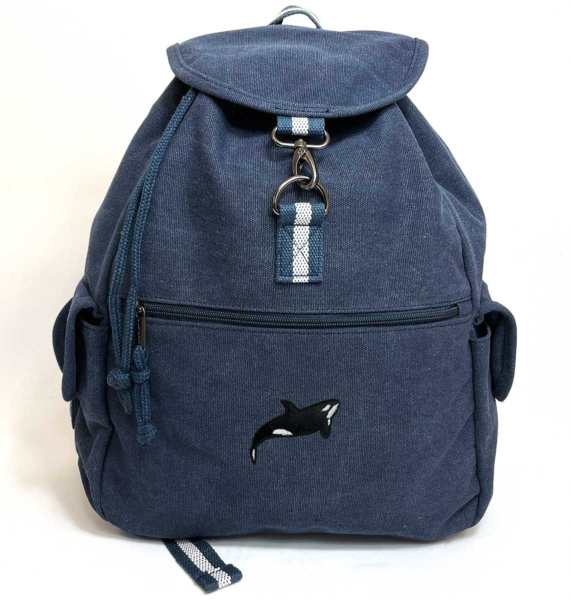 Orca Vintage Canvas Backpack - Blue Panda