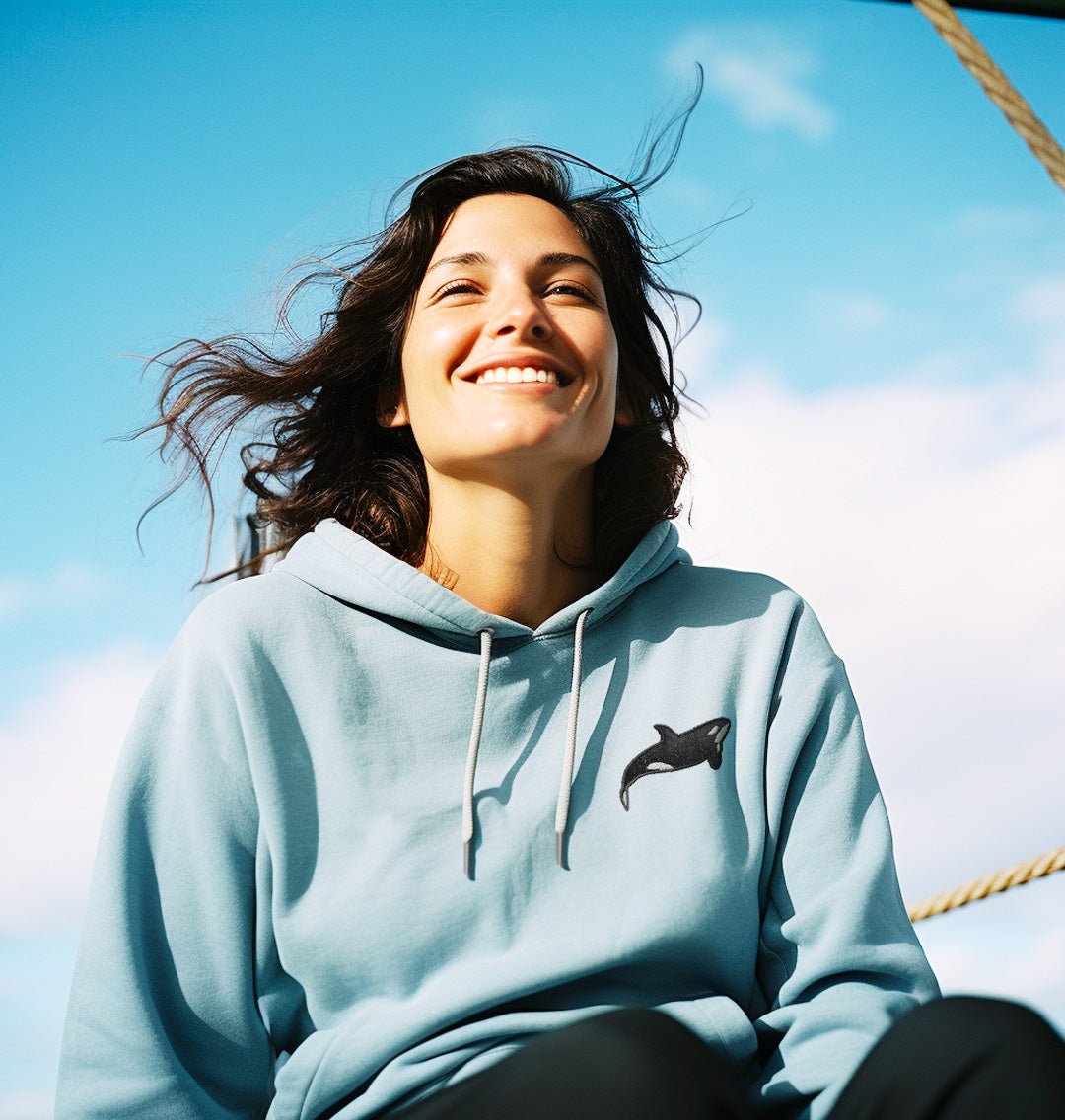 Orca Womens Hoodie - Blue Panda