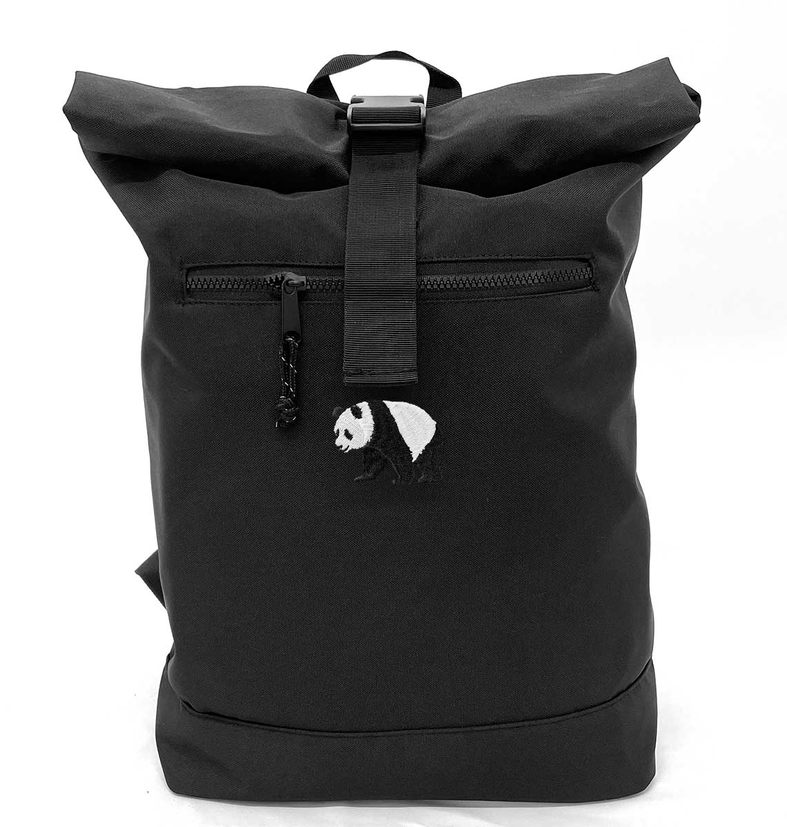 Panda Beach Roll-top Recycled Backpack - Blue Panda
