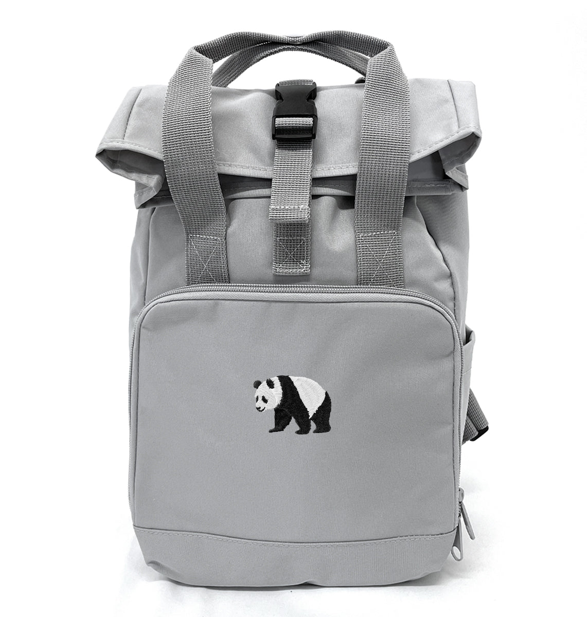 Panda Mini Roll-top Recycled Backpack - Blue Panda