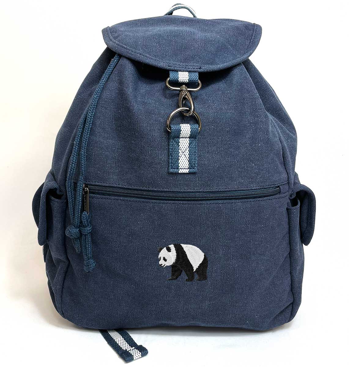 Panda Vintage Canvas Backpack - Blue Panda