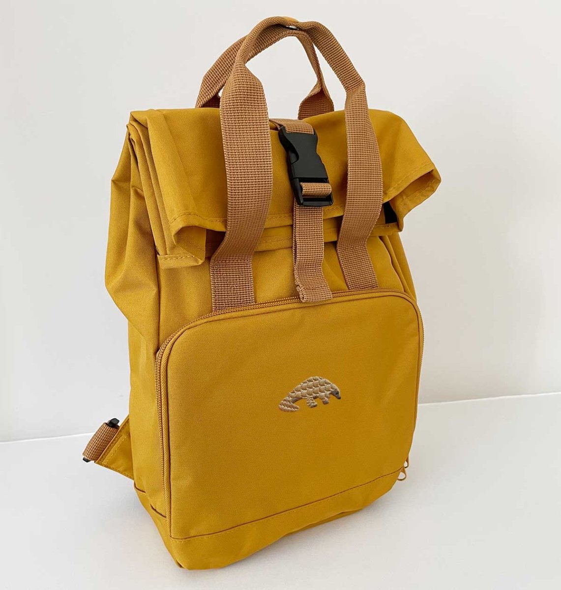 Pangolin Mini Roll-top Recycled Backpack - Blue Panda