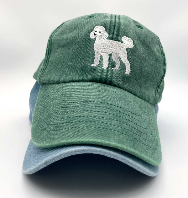 Poodle Baseball Cap - Dog Hat - Embroidered Poodle - Blue Panda