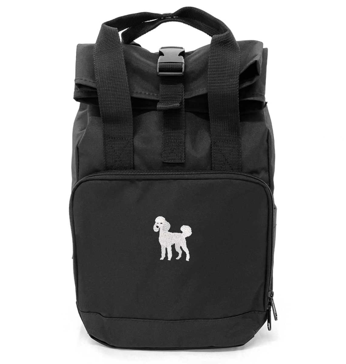 Poodle Mini Roll-top Recycled Backpack - Blue Panda