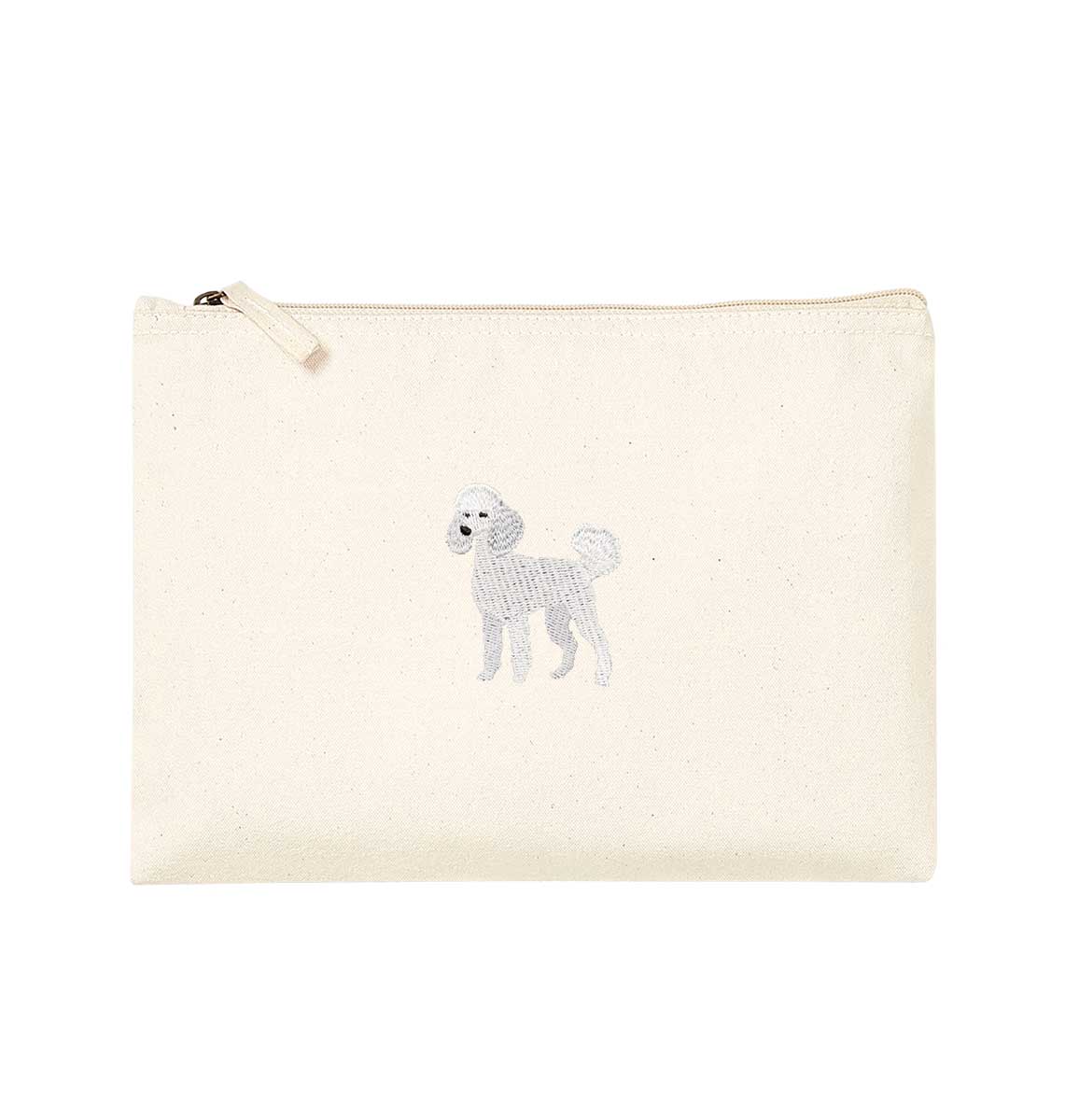 Poodle Organic Accessory Pouch - Blue Panda