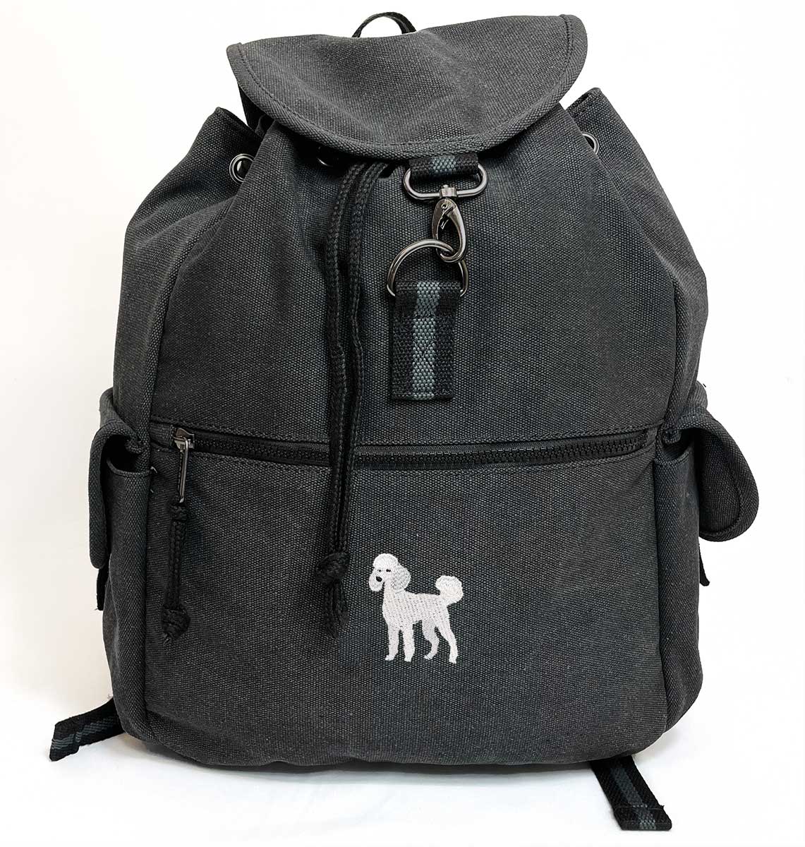 Poodle Vintage Canvas Backpack - Blue Panda