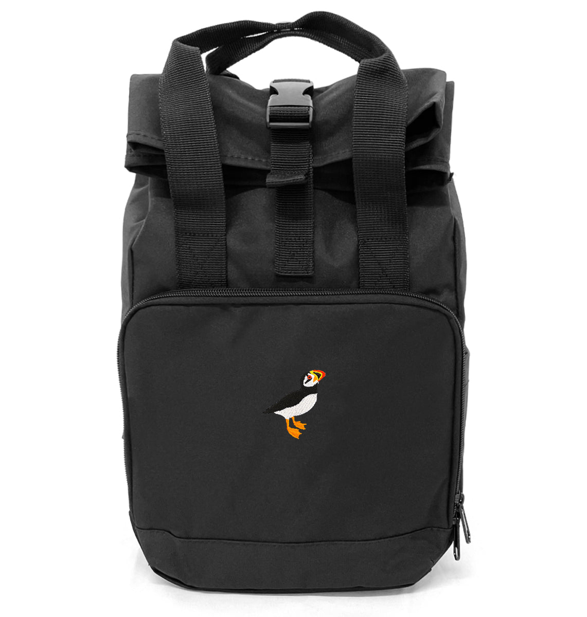 Puffin Mini Roll-top Recycled Backpack - Blue Panda