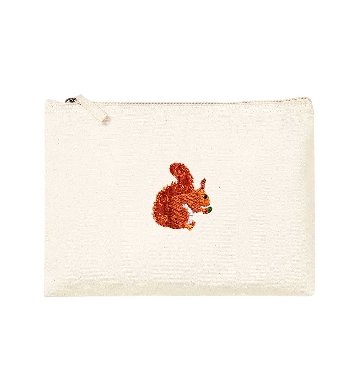 Red Squirrel Organic Accessory Pouch - Blue Panda