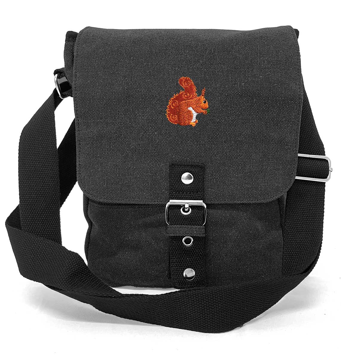 Red Squirrel Vintage Canvas Tablet / iPad Bag - Blue Panda