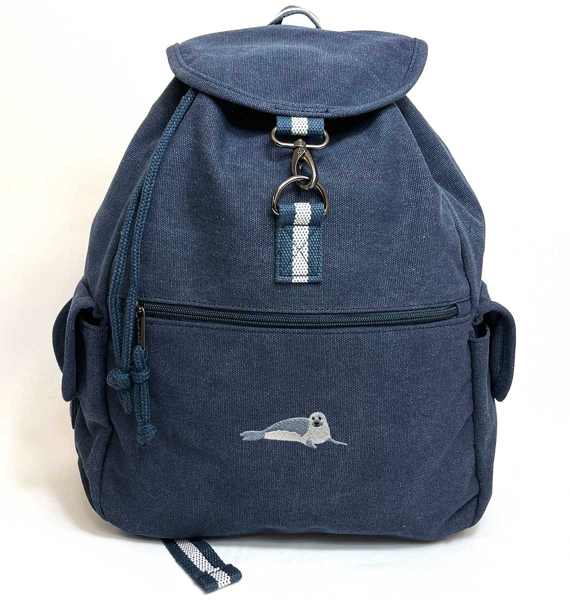 Seal Vintage Canvas Backpack - Blue Panda