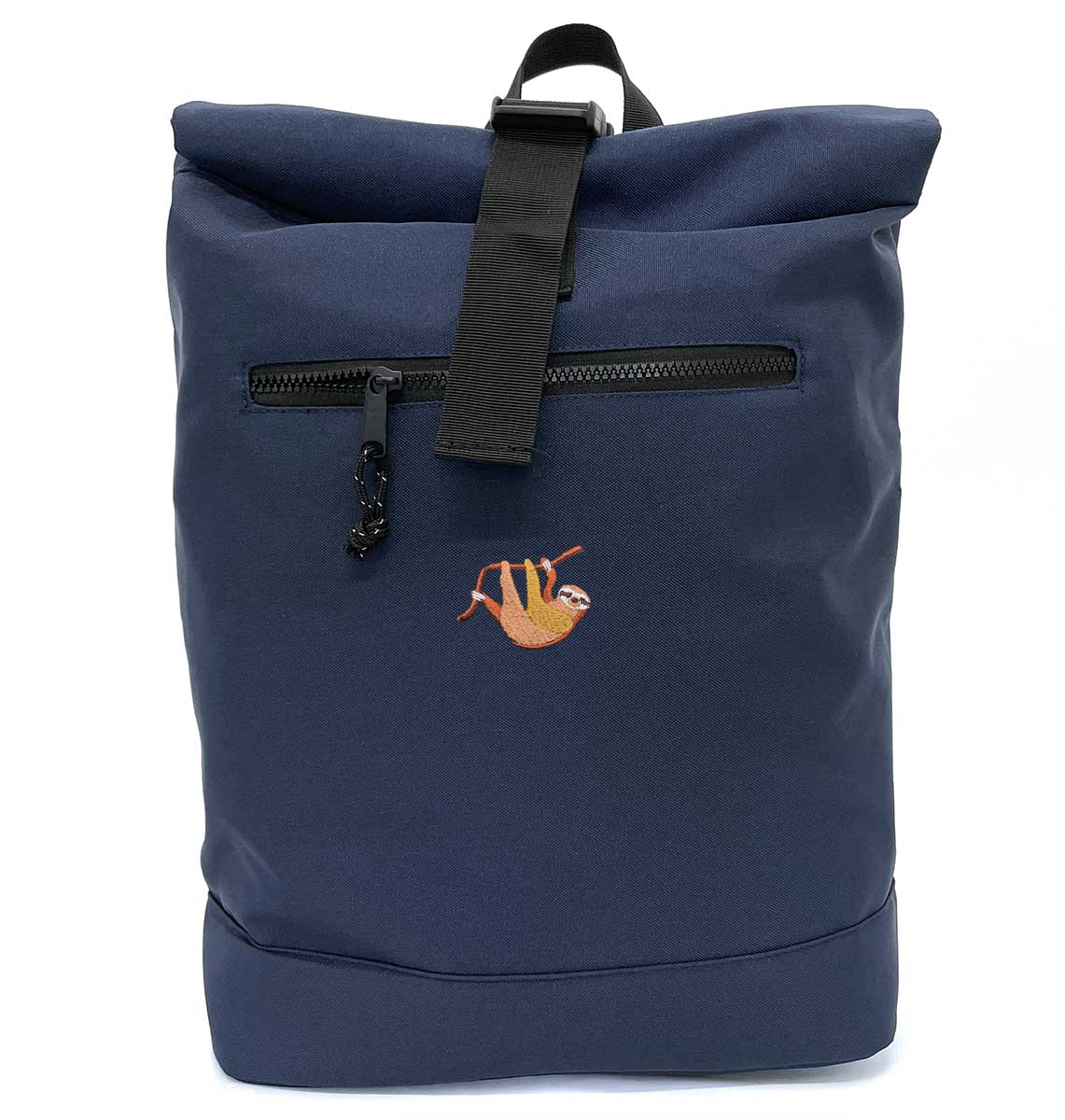 Sloth Beach Roll-top Recycled Backpack - Blue Panda