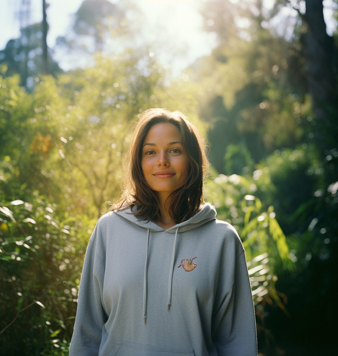 Sloth Womens Hoodie - Blue Panda