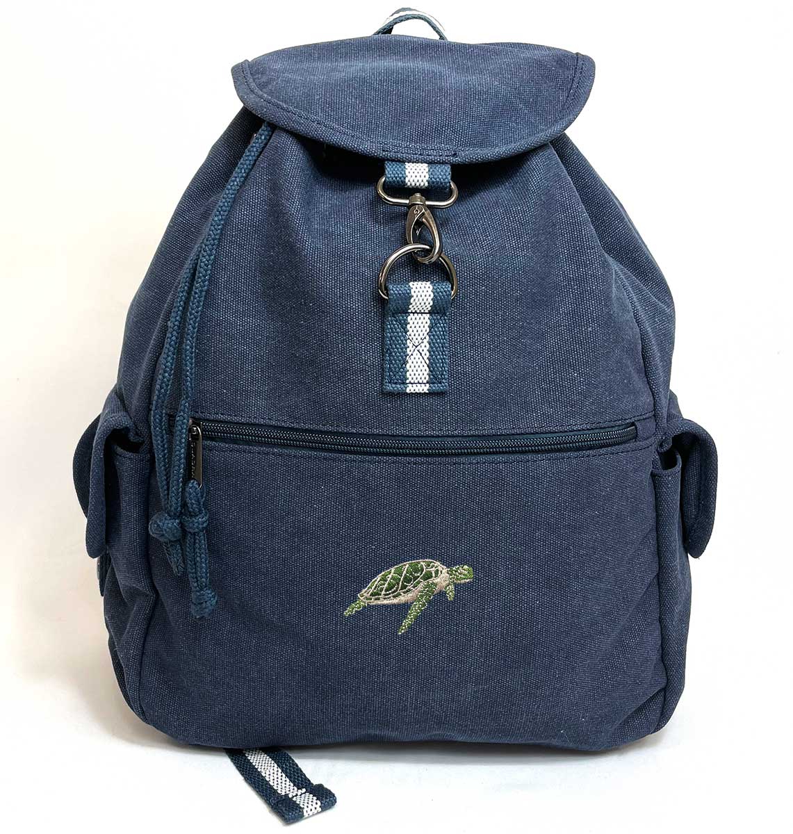 Turtle Vintage Canvas Backpack - Blue Panda