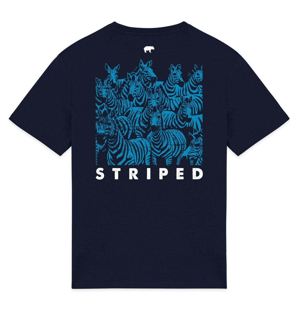 Zebra Graphic Mens T-shirt - Blue Panda