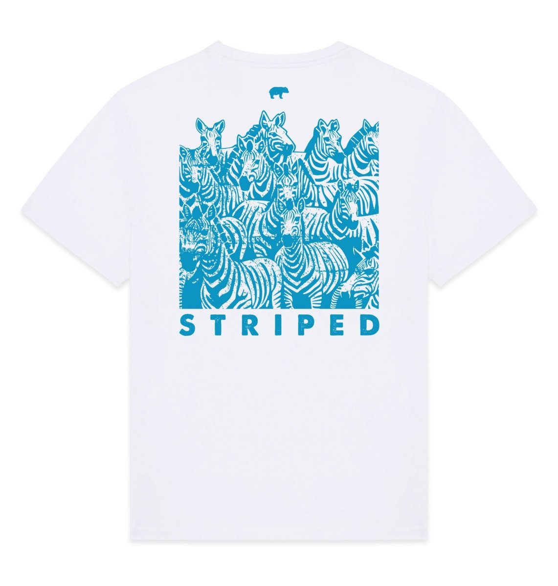 Zebra Graphic Womens T-shirt - Blue Panda